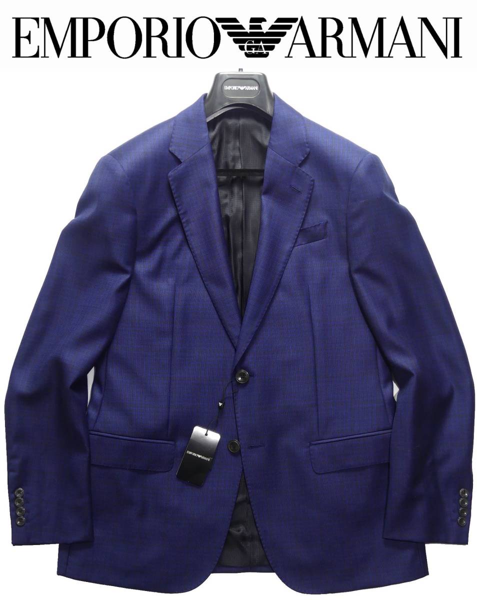 通年物226，000円新品EMPORIO ARMANI★デザイン、品質、テクニック、全ての要素がそろった本格テーラード濃青ブレザー【48＝日本M】