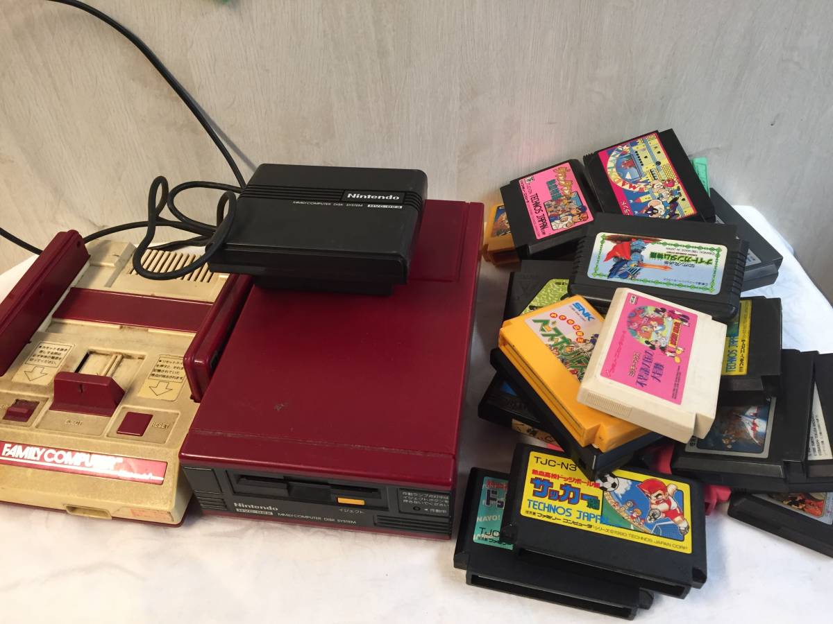 1円～ ファミコン 本体 ディスクシステム ソフト まとめ売り 動作未確認 ジャンク ファミスタ じゃじゃ丸 桃太郎伝説 コンボイ ドラクエ