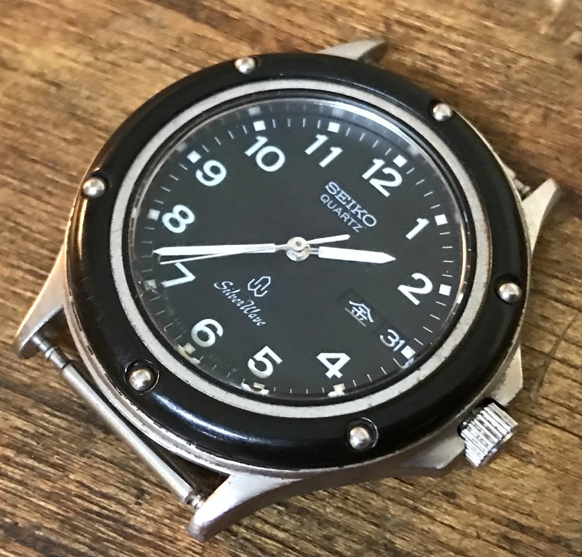 CC-8448 ■送料無料■ セイコー SEIKO Siver Wave メンズ QUARTZ 防水 アナログ 腕時計 時計 6433-6010 35g●ジャンク扱い/くGOら