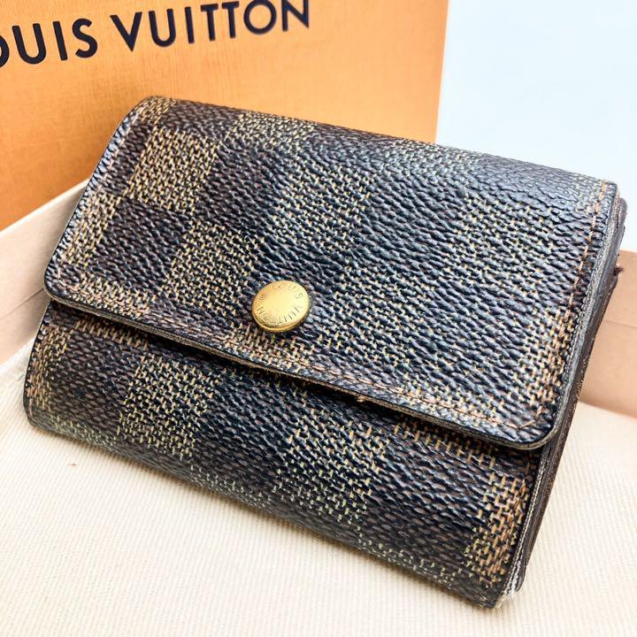 人気　ヴィトン　ダミエ　エベヌ　ポルトモネ　プラ　コインケース　小銭入れ