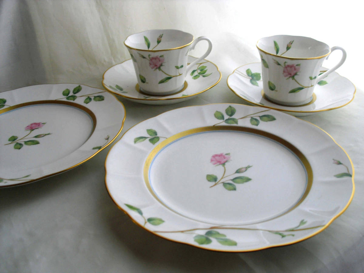 ナルミ☆ロージーレーンカップ＆ソーサー＆プレート22cm各2セット未使用