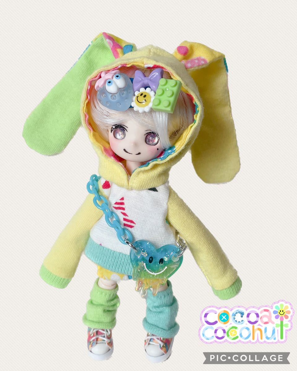 cocoa*C 1/12*オビツ11*ピコニーモ*着まわし*ゆめかわ*ウサギ*バナナ*OFセット
