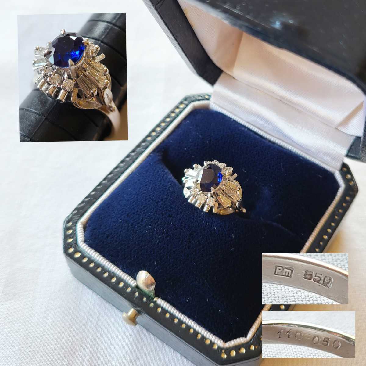 京都資産家所蔵品44】Pm 850 110 050 刻印 総重量約8.14g サファイア