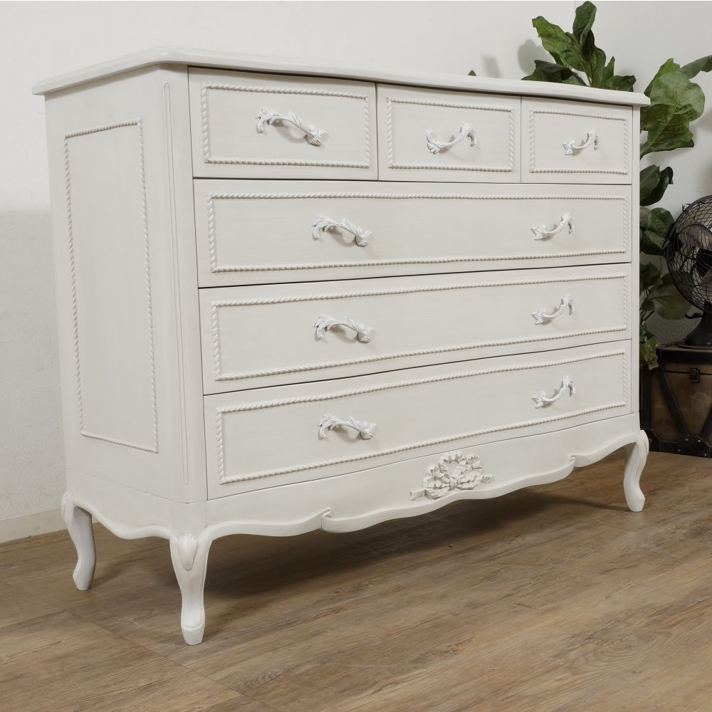 送料無料！アウトレット家具 ヨーロピアン調　チェスト4段6杯　箪笥　レール引き出し　FF7906