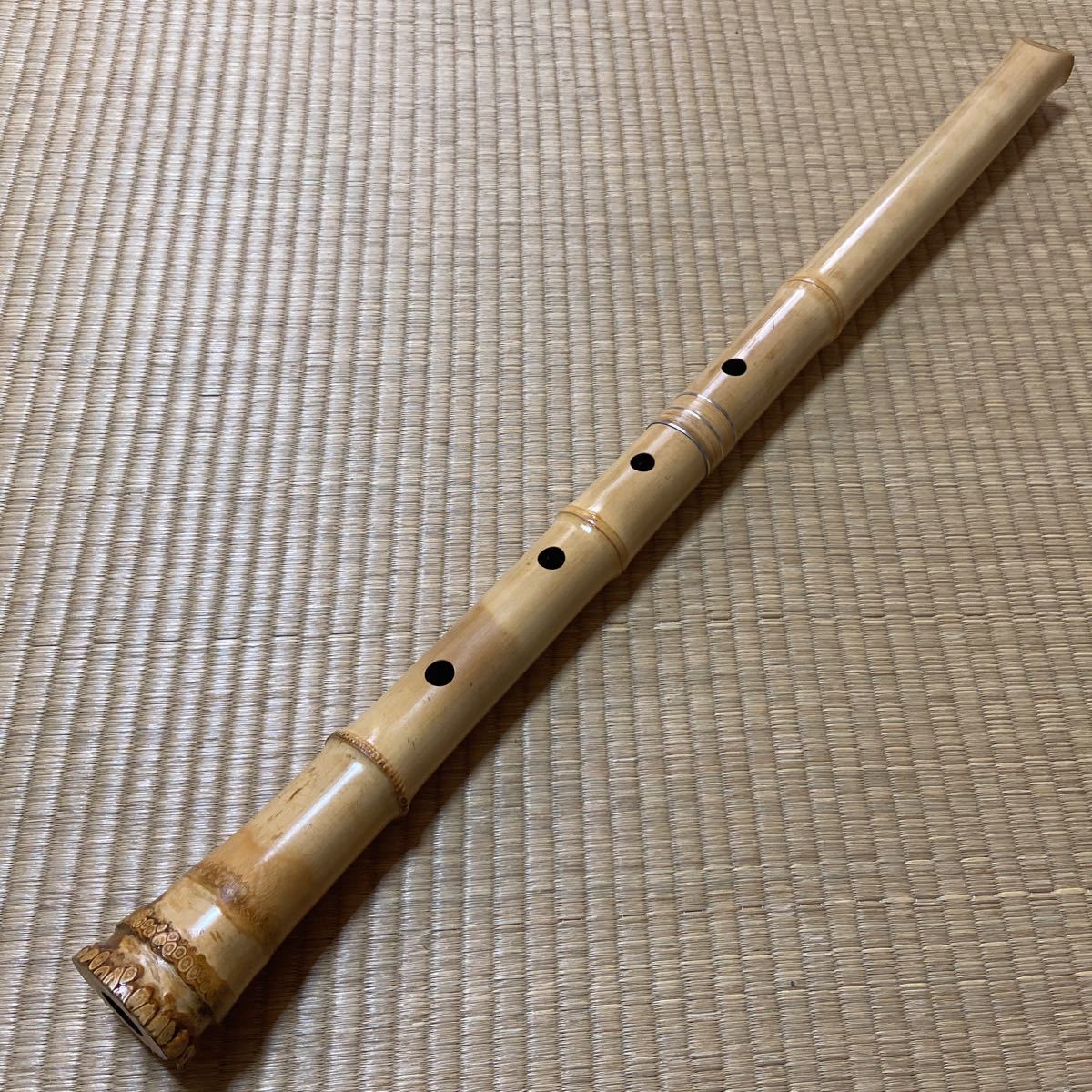 尺八 55cm竹製、52cm 木製？ 2本セット 中古 胡蝶 尺八 55cm竹製、52cm