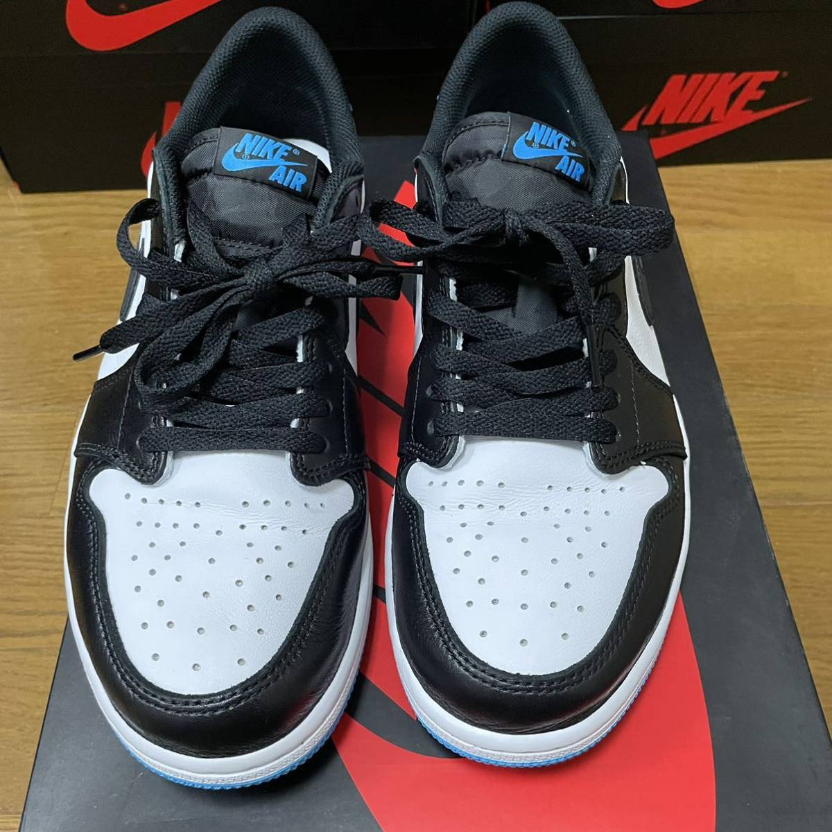 NIKE AIR JORDAN 1 RETRO LOW OG Black and Dark Powder Blue/UNC 28.5 