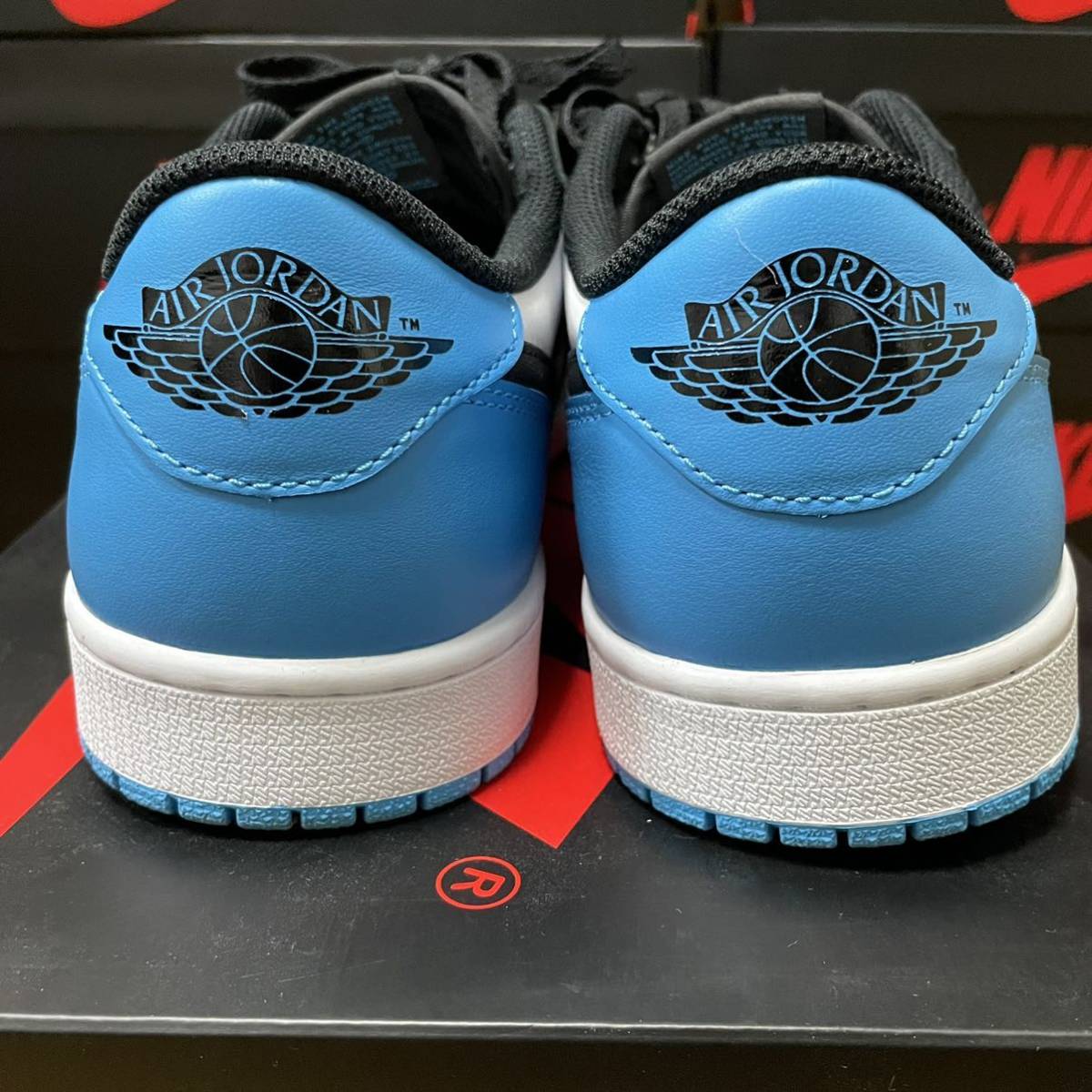 NIKE AIR JORDAN 1 RETRO LOW OG Black and Dark Powder Blue/UNC 28.5 