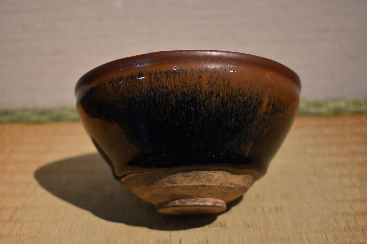 GE】Y892【コレクター所蔵品】時代 建窯天目茶碗 二重箱 /朝鮮 中国 古