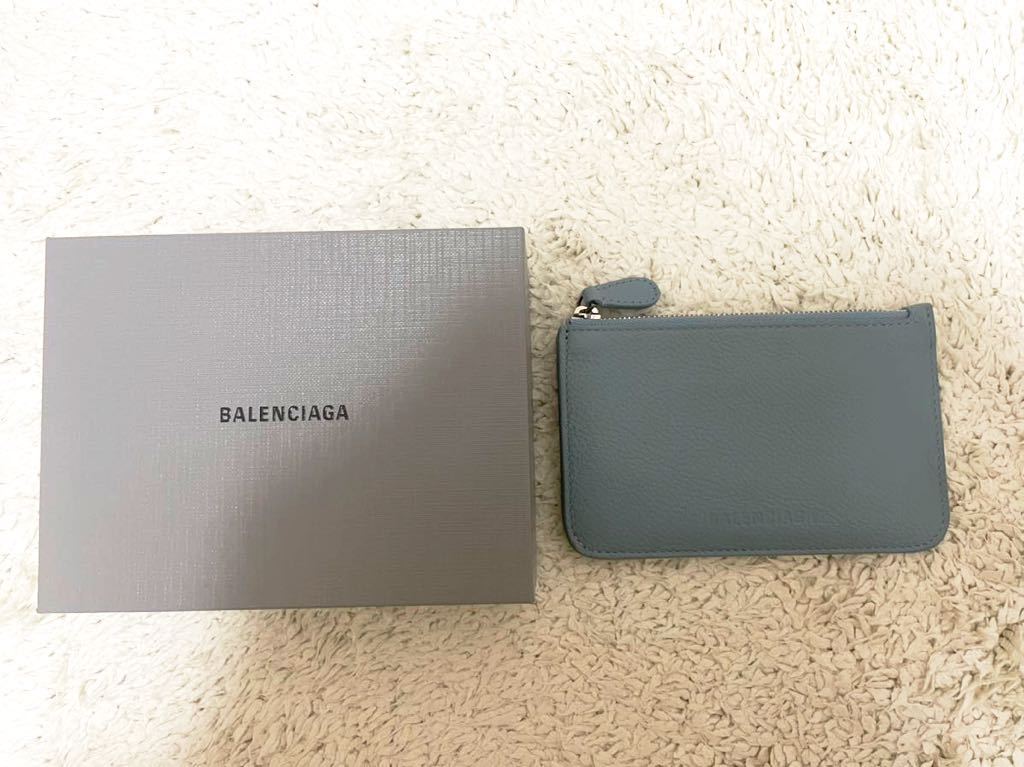 新品未使用　バレンシアガ　カードケース　ミニウォレット　ブルー