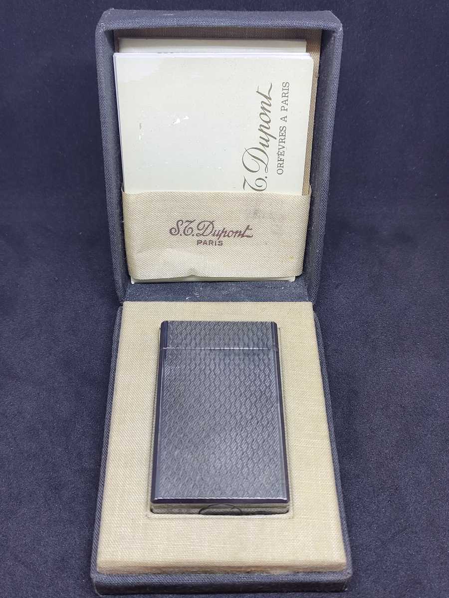 1円〜☆ジャンク☆S.T.Dupont デュポン ガスライター☆箱説付 喫煙
