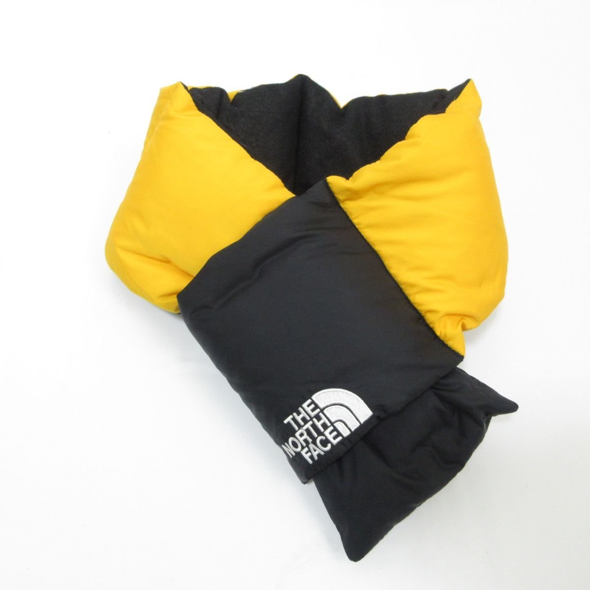 最終お値下げTHE NORTH FACE イエロー ダウンマフラー Nuptse muffler ノースフェイス ダウンマフラー THE NORTH FACE ザ