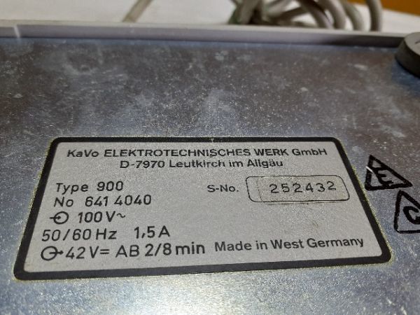 1円スタート！】KaVo カボ EWL K9 技工用エンジン タイプ900 歯科技工