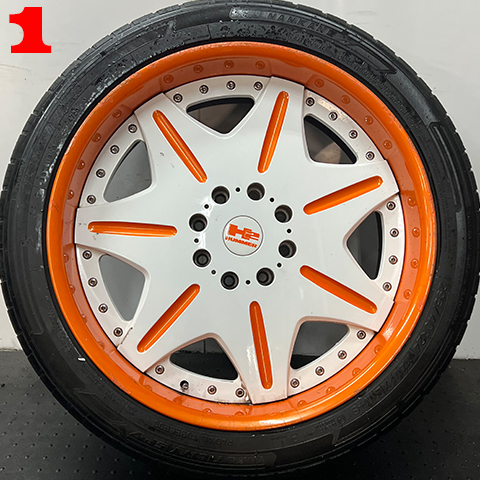 売り切り! 中古ホイール HUMMER H2 24インチアルミホイールタイヤ付き4