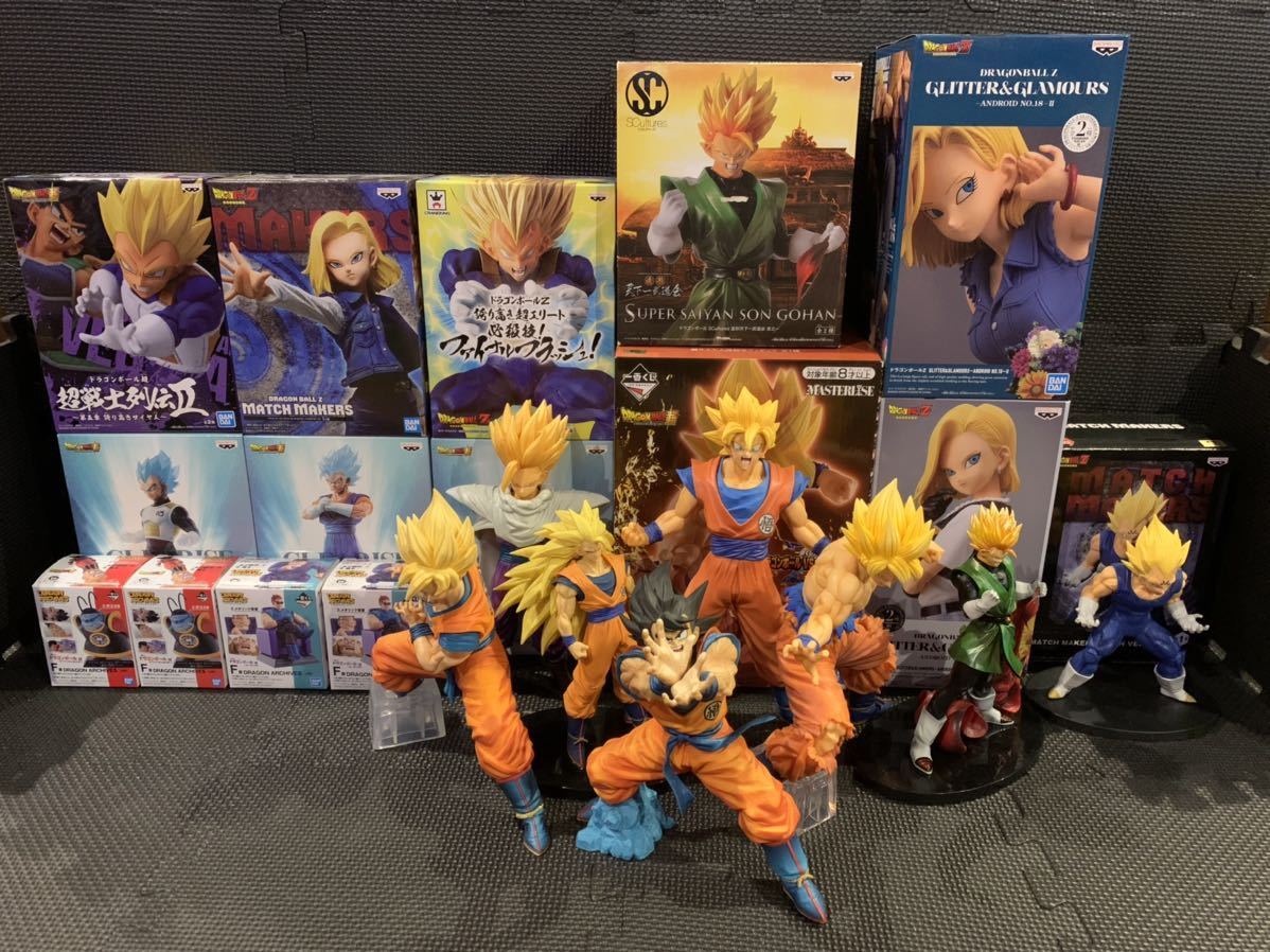 大量セット ドラゴンボール 孫悟空 孫悟飯 ベジータ 18号 超サイヤ人3 glitter&glamours 造形天下一武道会 超かめはめ波 必殺技 grandista