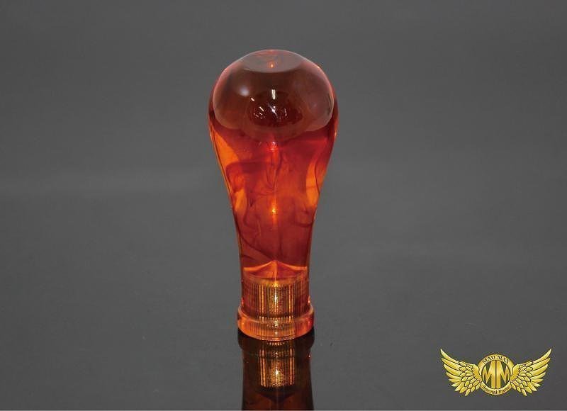 MADMAX トラック用品 ロング マーブル シフトノブ 110mm 変換アダプター付き 琥珀/プロフィア スーパーグレート クオン【送料800円】