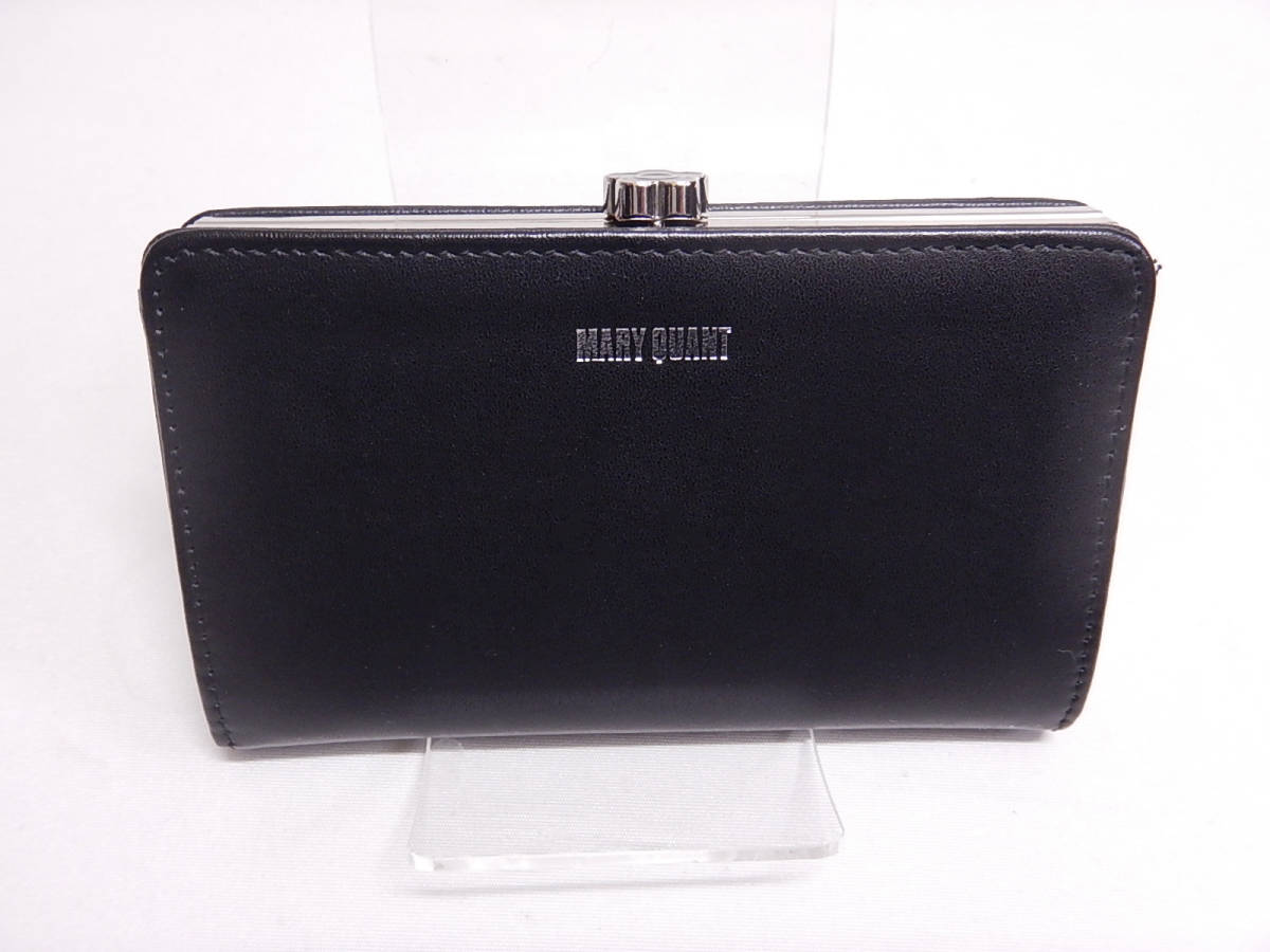 新品□MARY QUANT マリークワント がま口 ガマロ コインケース 小銭入れ ブラック 黒□ MARY