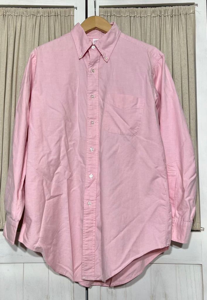【希少/USA製】◆Brooks Brothers ブルックスブラザーズ 長袖ボタンダウンシャツ BDワイシャツ サイズ 16-2 ピンク系 メンズ 紳士コットン