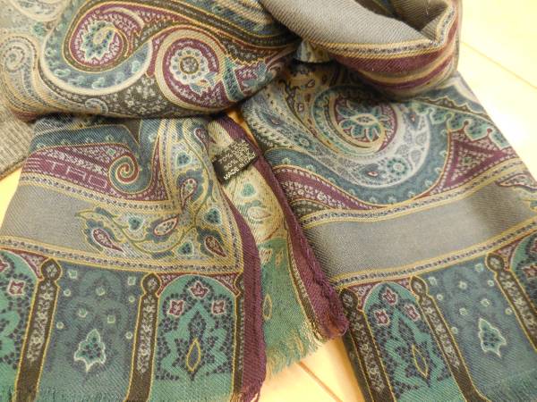 美品 エトロ カルカッタショール ウール ▽△▽ エトロ ETRO カルカッタ ショール ストール ウール(ストール