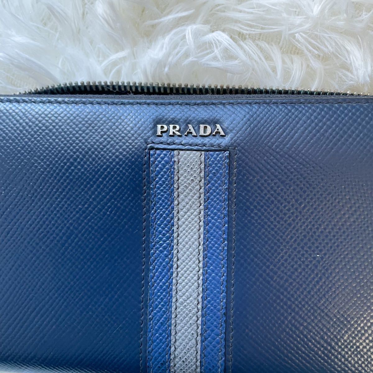 希少デザイン極美品】プラダ PRADA ラウンドファスナー長財布  