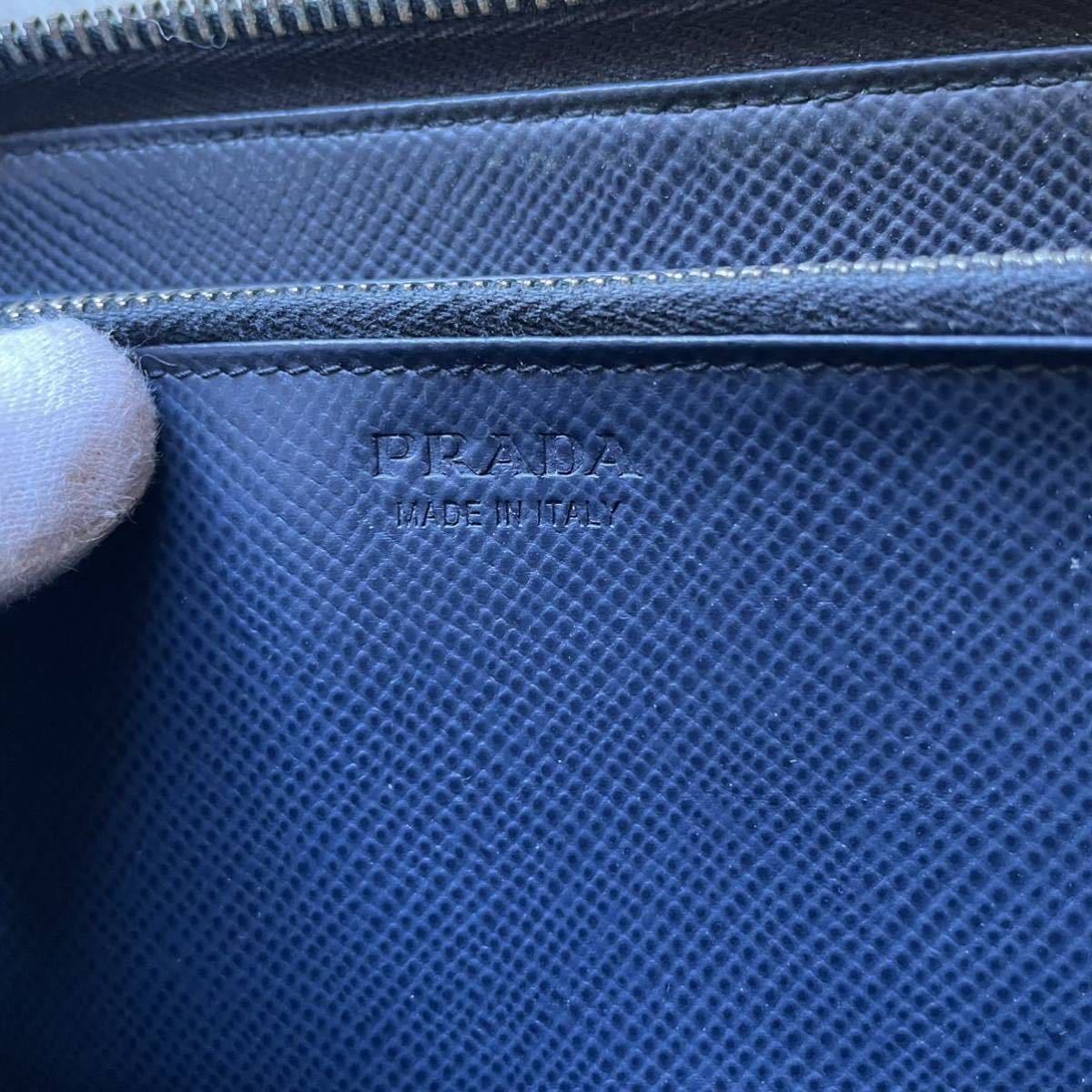希少デザイン極美品】プラダ PRADA ラウンドファスナー長財布 