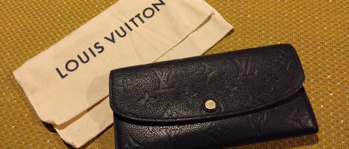 モノグラムアンプラント　マリーヌルージュ　ルイ・ヴィトン　VUITTON　長財布　ネイビー