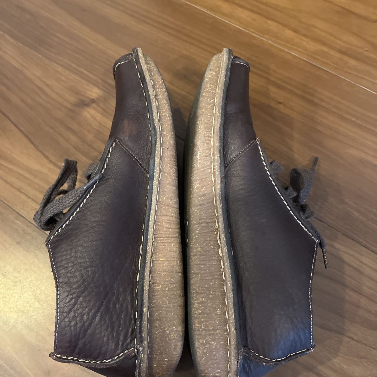 美品！Clarks【クラークス】本革 フラットシューズ レースアップ 