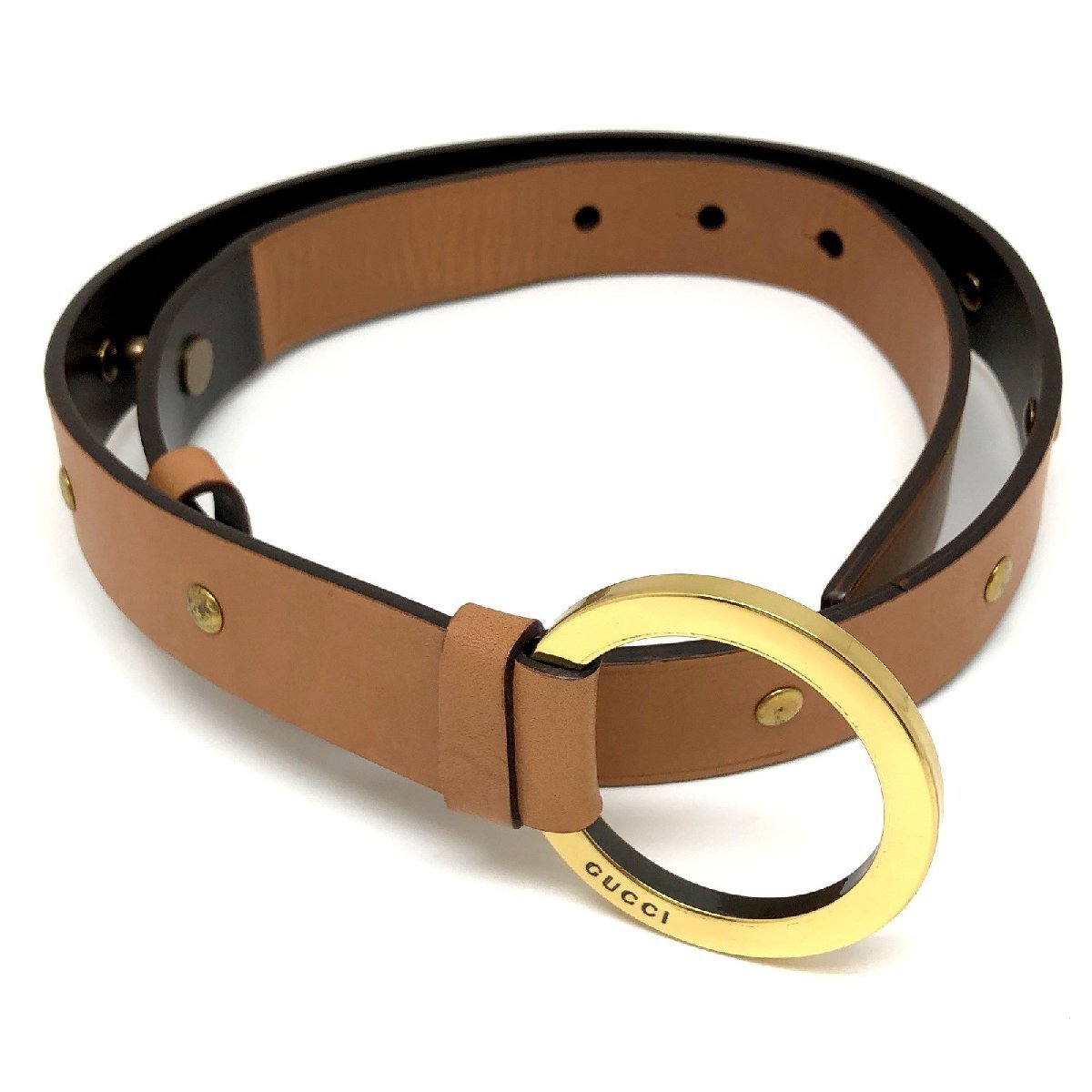 GUCCI グッチ 【4054D】 ベルト 95723 レザー ゴールド金具 レディース 女性 婦人 美品 イタリア製