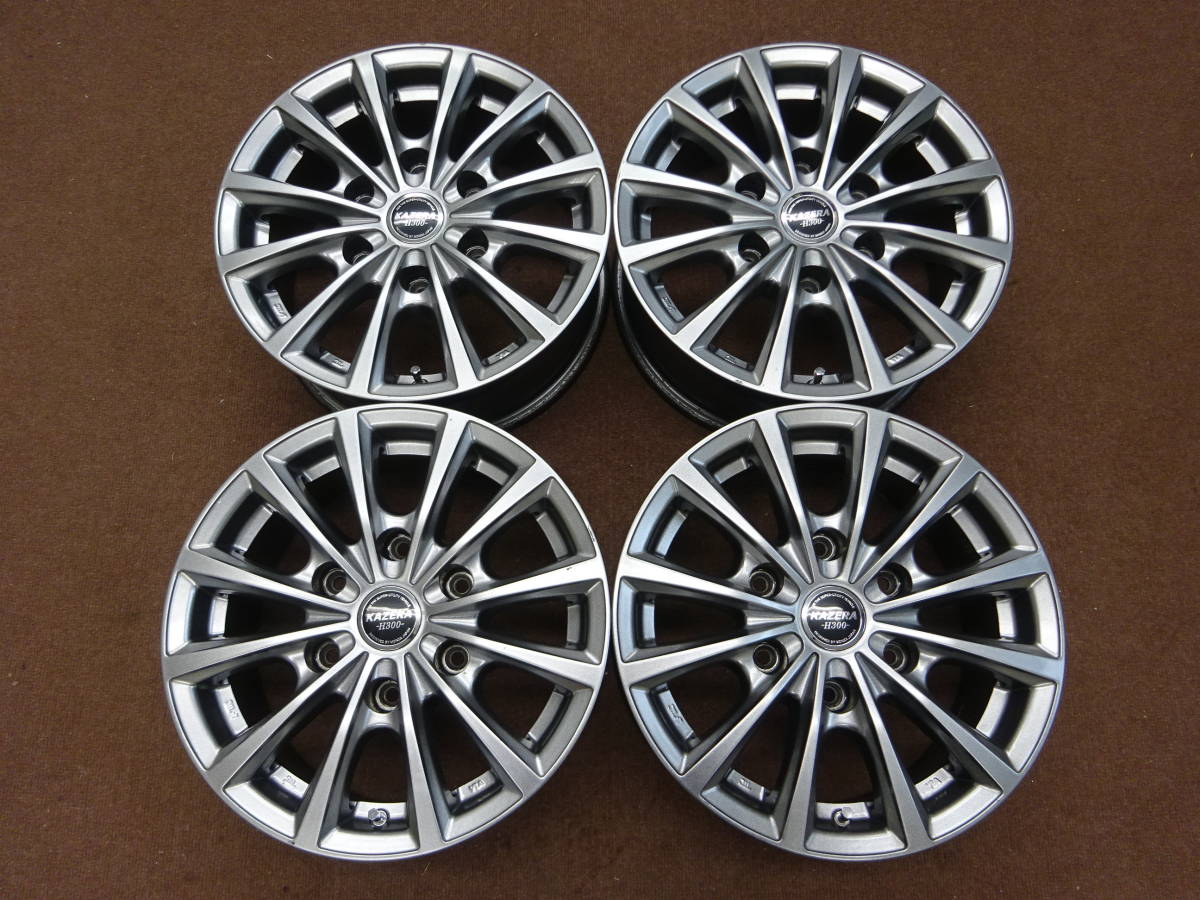 A-48 KAZERA H300 ☆15×6J ET33 PCD139.7 6H 4本☆ 比較的 程度良好 