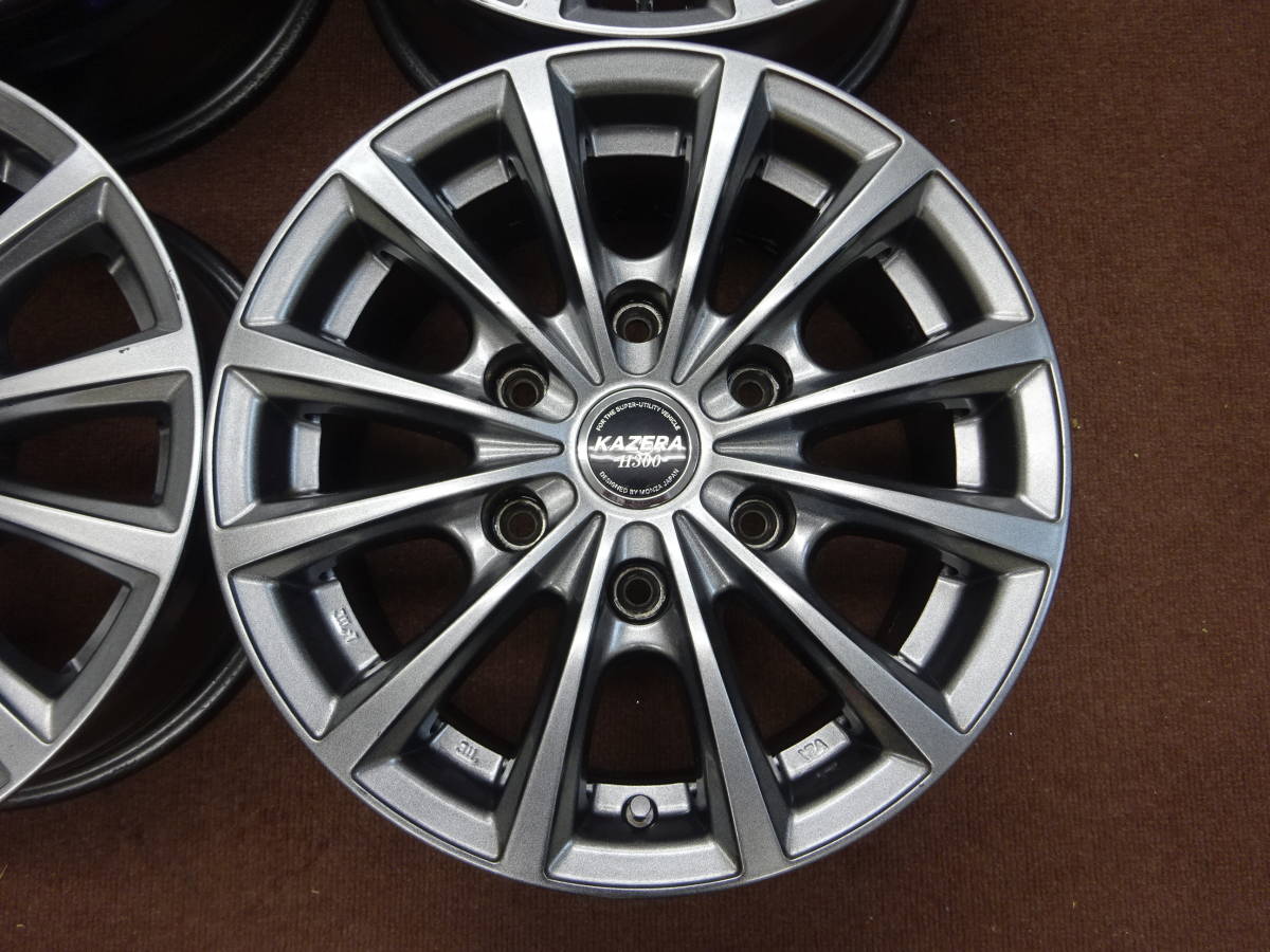 A-48 KAZERA H300 ☆15×6J ET33 PCD139.7 6H 4本☆ 比較的 程度良好 