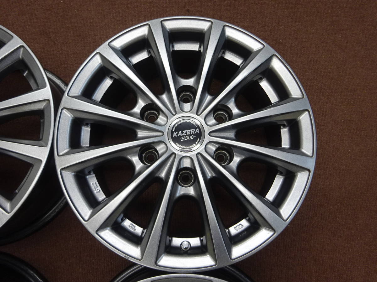 A-48 KAZERA H300 ☆15×6J ET33 PCD139.7 6H 4本☆ 比較的 程度良好 