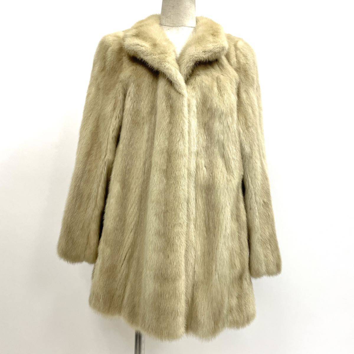 【七福】fk1173 palody セミロングコート デザインコート ミンクコート ミンク 貂皮 mink身丈 約 70cm