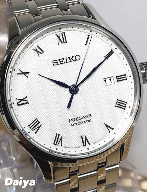 新品 SEIKO セイコー PRESAGE プレサージュ 腕時計 正規品 オートマチック 自動巻き メンズ ステンレス カレンダー ホワイト プレゼント