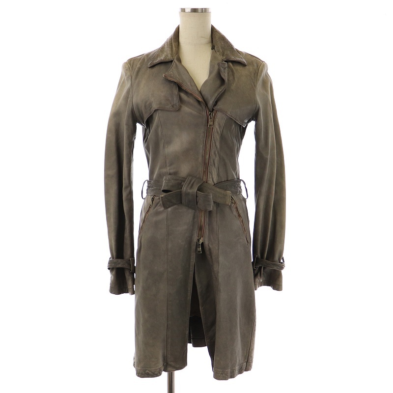 ジョルジオブラット チェスターコート ロング ジップアップ ベルト  