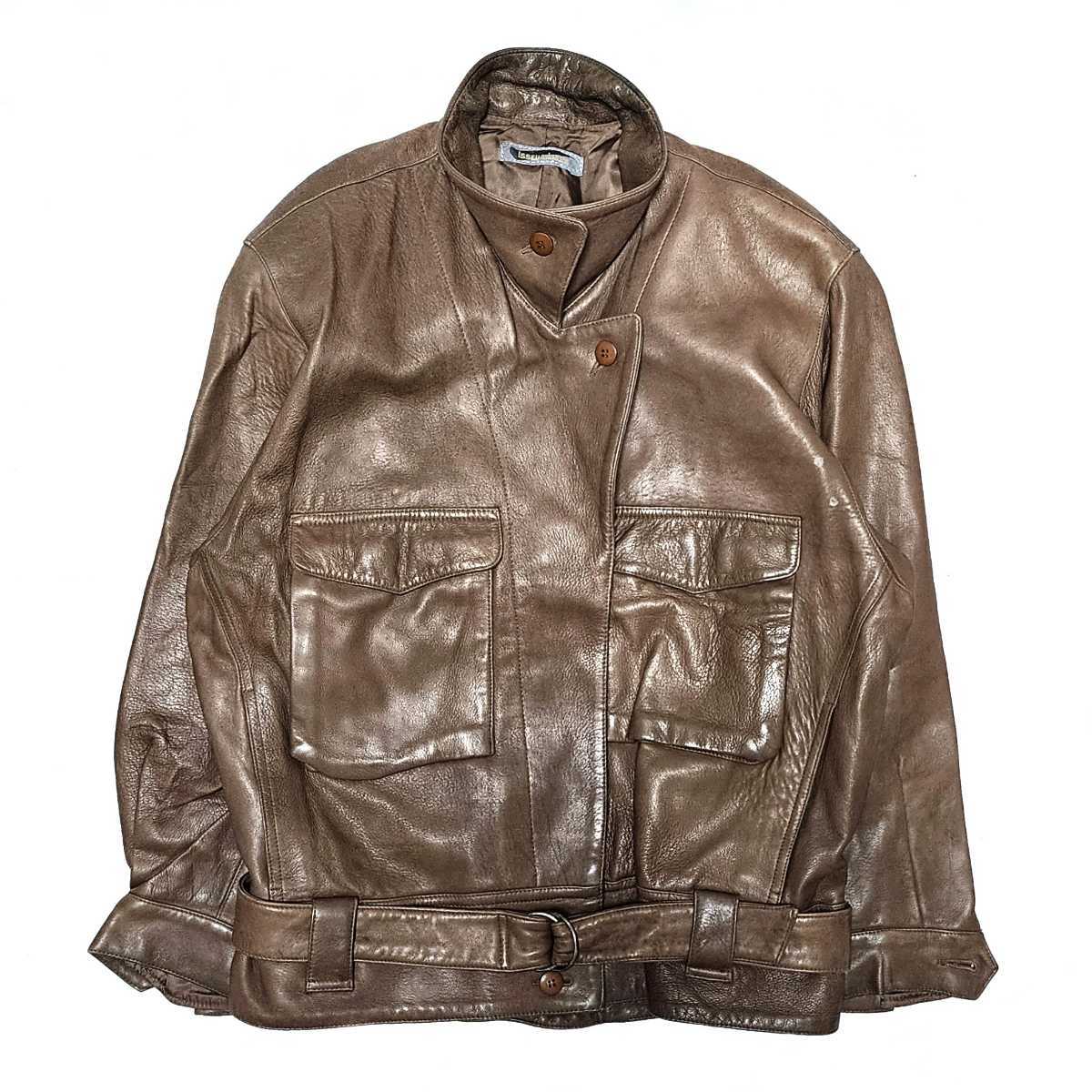 80s issey miyake LEATHER BIKER JACKET イッセイミヤケ レザー 