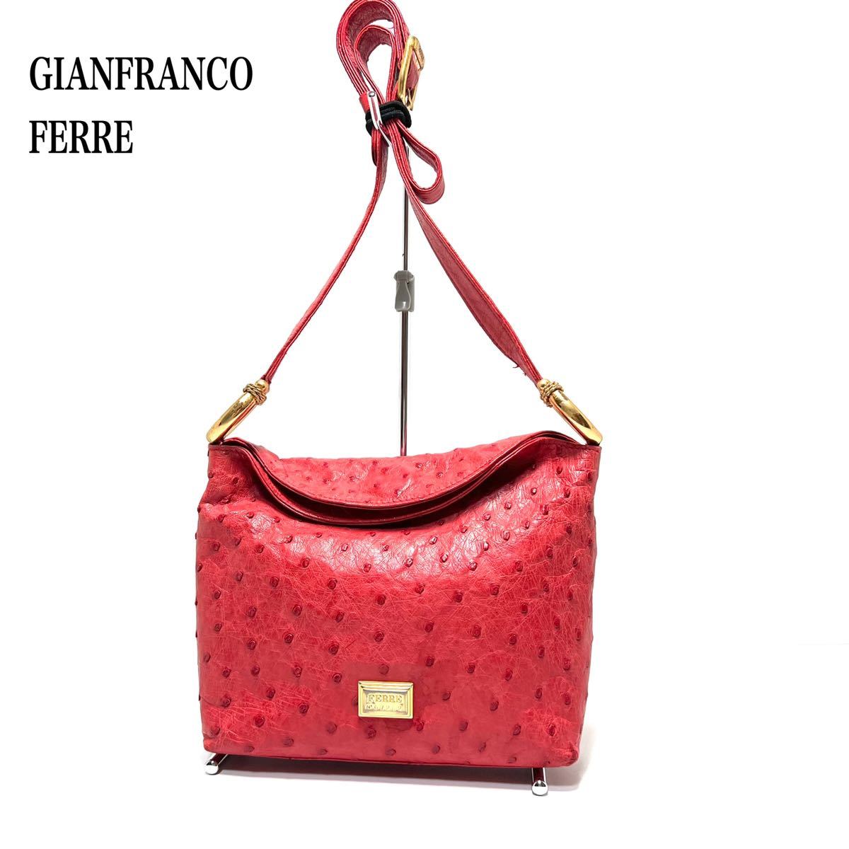 GIANFRANCO FERRE ジャンフランコフェレ オーストリッチ ダチョウ革 