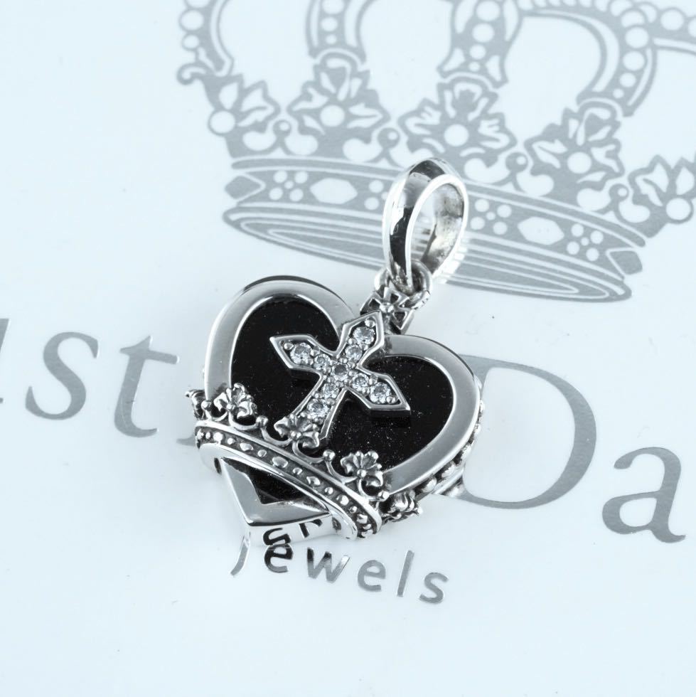 美品!ジャスティンデイビス SPJ486 BLACK HEART ペンダント ハート