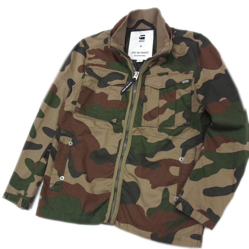 定価1万7600円○ジースターロウ ミリタリージャケット オーバーシャツ シャツジャケット G-STAR RAW Gスター メンズ カモフラ柄 春物 1円