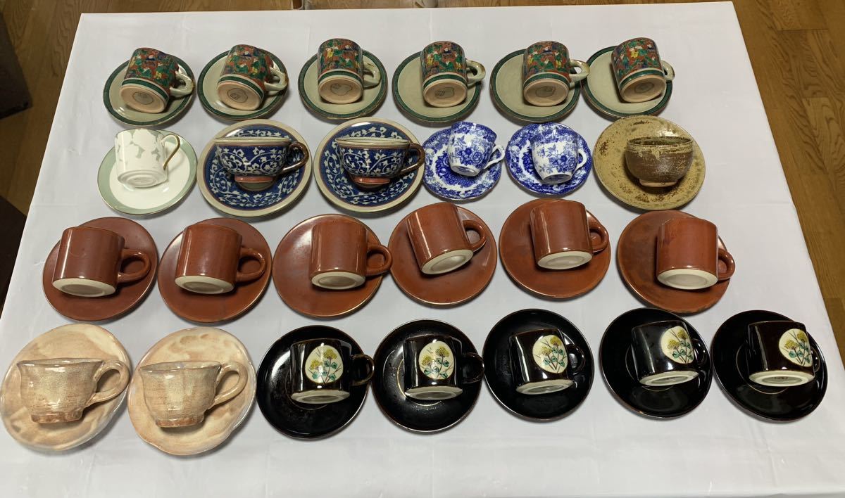 カップ&ソーサー まとめ売り　陶器　コーヒーカップ　ティーカップ　九谷焼　清峰　木米　宝窯　幸楽窯　NARUMI TOKIKO Blue cathay 