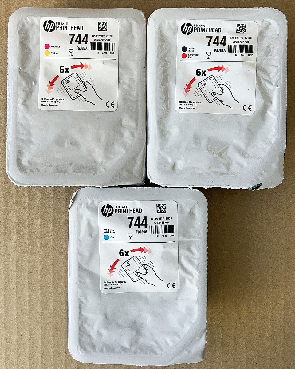 送料無料★HP Designjet純正未開封品HP 744 プリント ヘッドF9J86A F9J87A F9J88A 3点★HP59