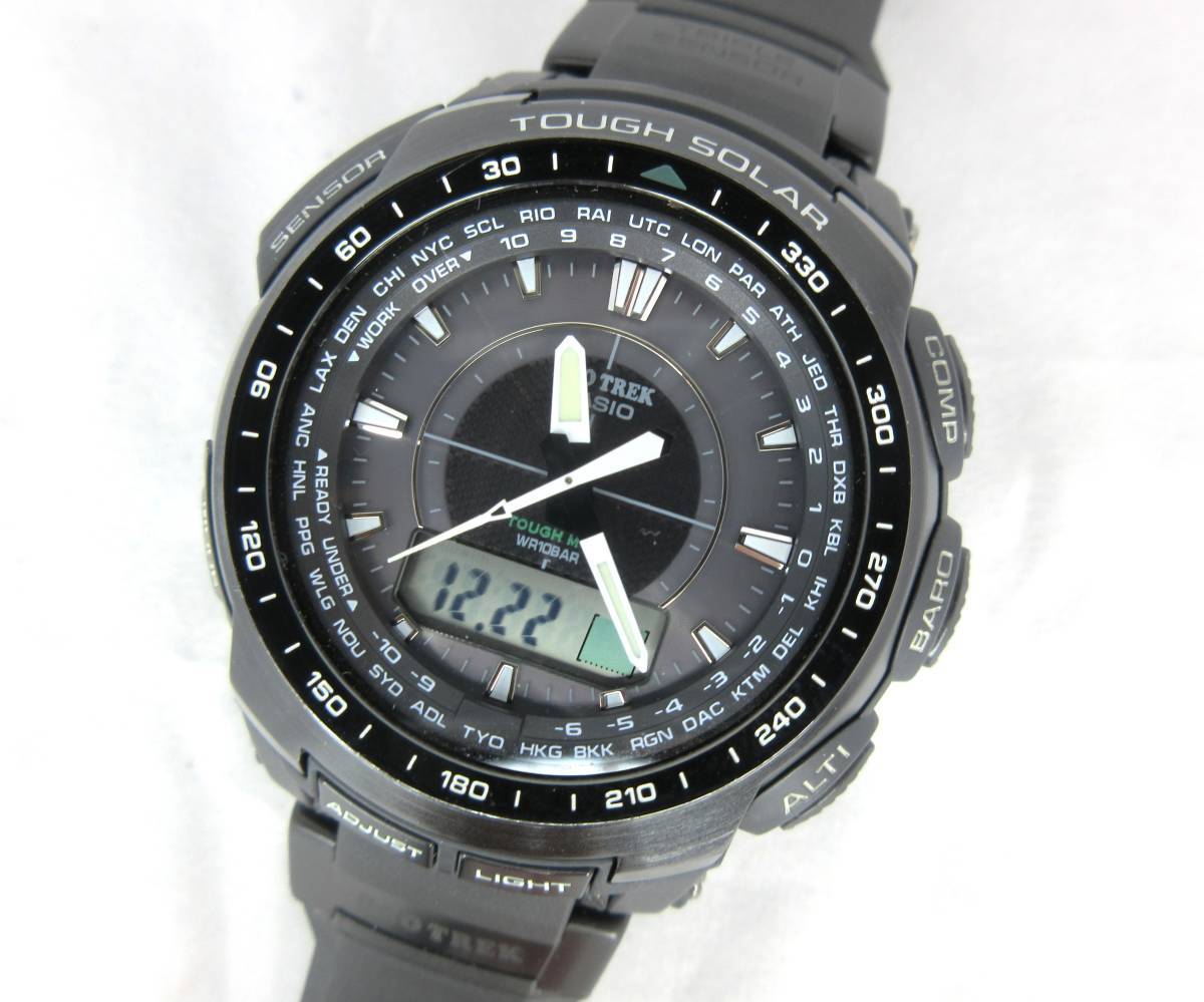 50) 売切 美品 プロトレック PRW-5100-1BJF デジアナコンビ 電波 