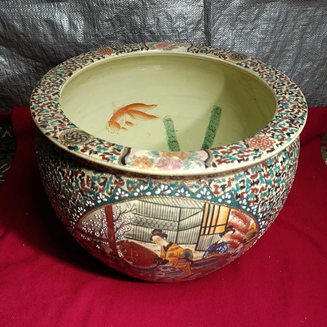 富田静山 萬暦写 赤絵 鉢 水指 共箱 塗蓋 茶道具 保証品 栗山園オンライン通販部 / 【出物】 万暦赤絵水指 富田静山