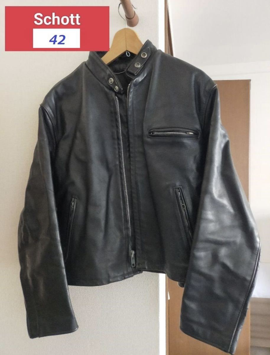 schott サイズ42 シングルライダース 641 インナーボア付き schott サイズ42 シングルライダース 641 インナーボア付き