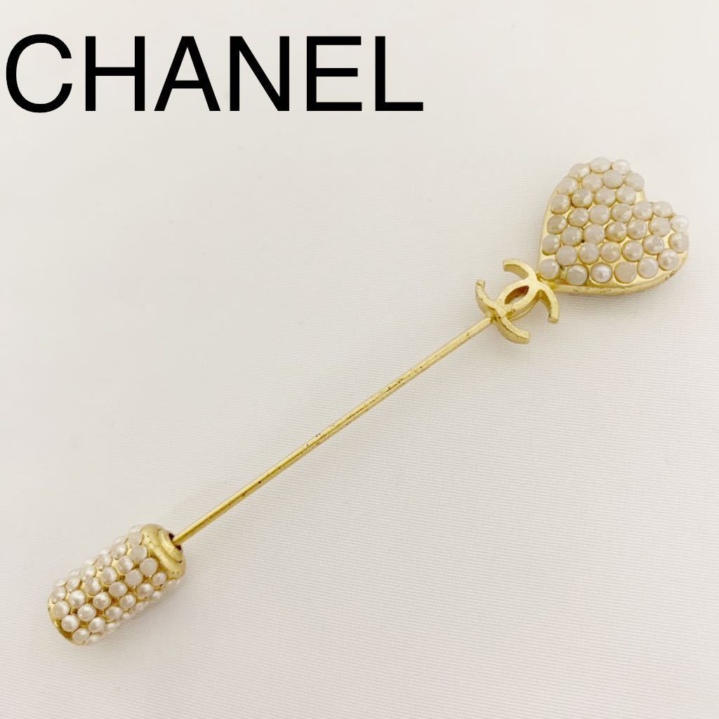 シャネル　ピンブローチ　パール　93P ヴィンテージ　ゴールドカラー　ココマーク シャネル CHANEL ココマーク ピンブローチの通販 by ヴィンテージ