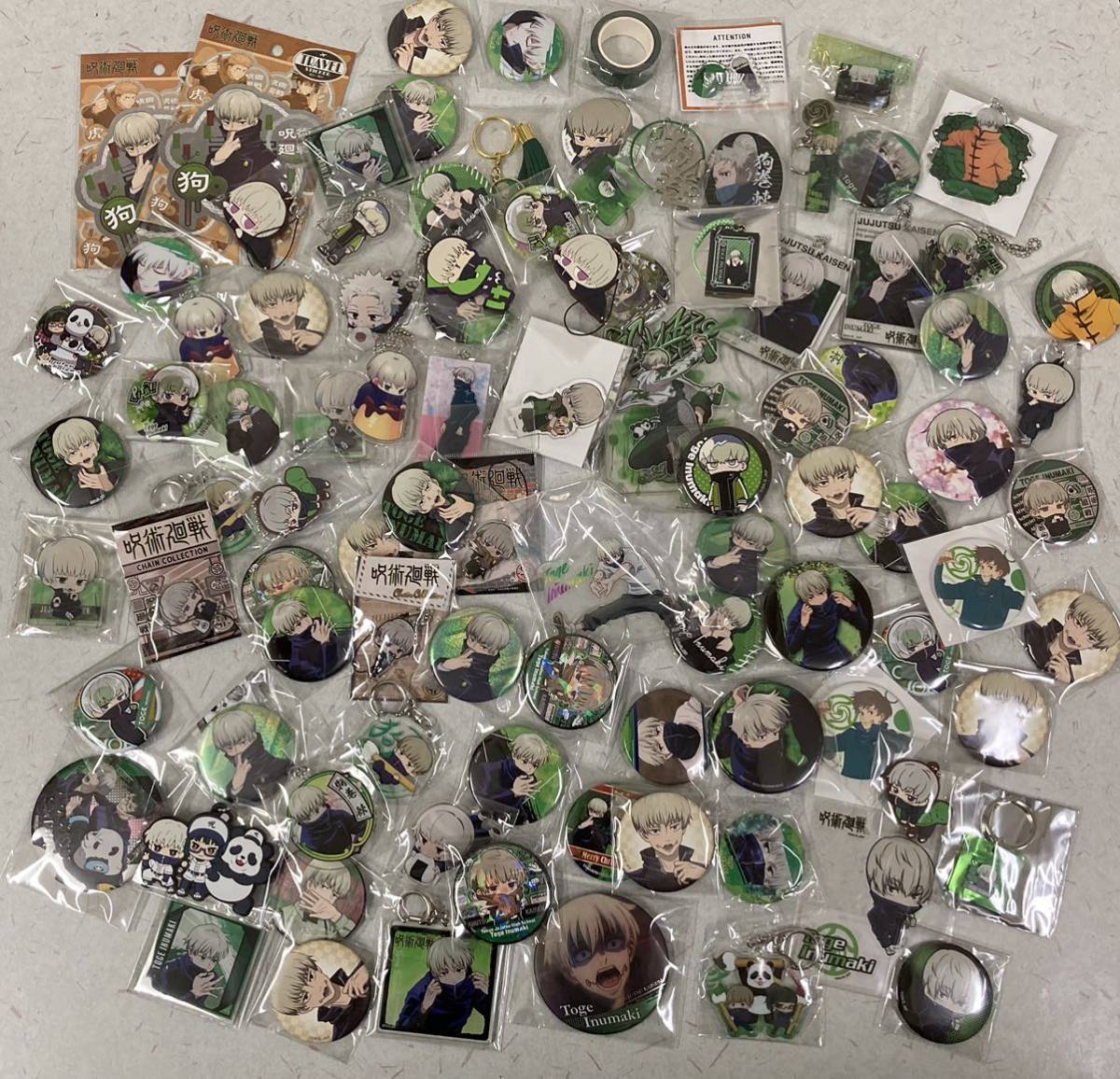 まとめて大量セット 呪術廻戦　狗巻棘　トラベルステッカー　缶バッジ　アクリルスタンド　キーホルダー　ラバーストラップ　寺田てら