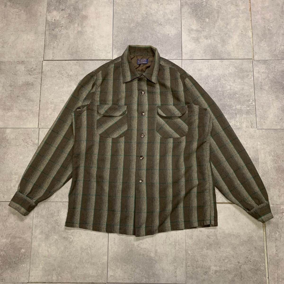 希少 50年代 PENDLETON ペンドルトン ビンテージ チェック ネルシャツ 50s 赤 ウールシャツ L アメカジ USA アメリカ 米国