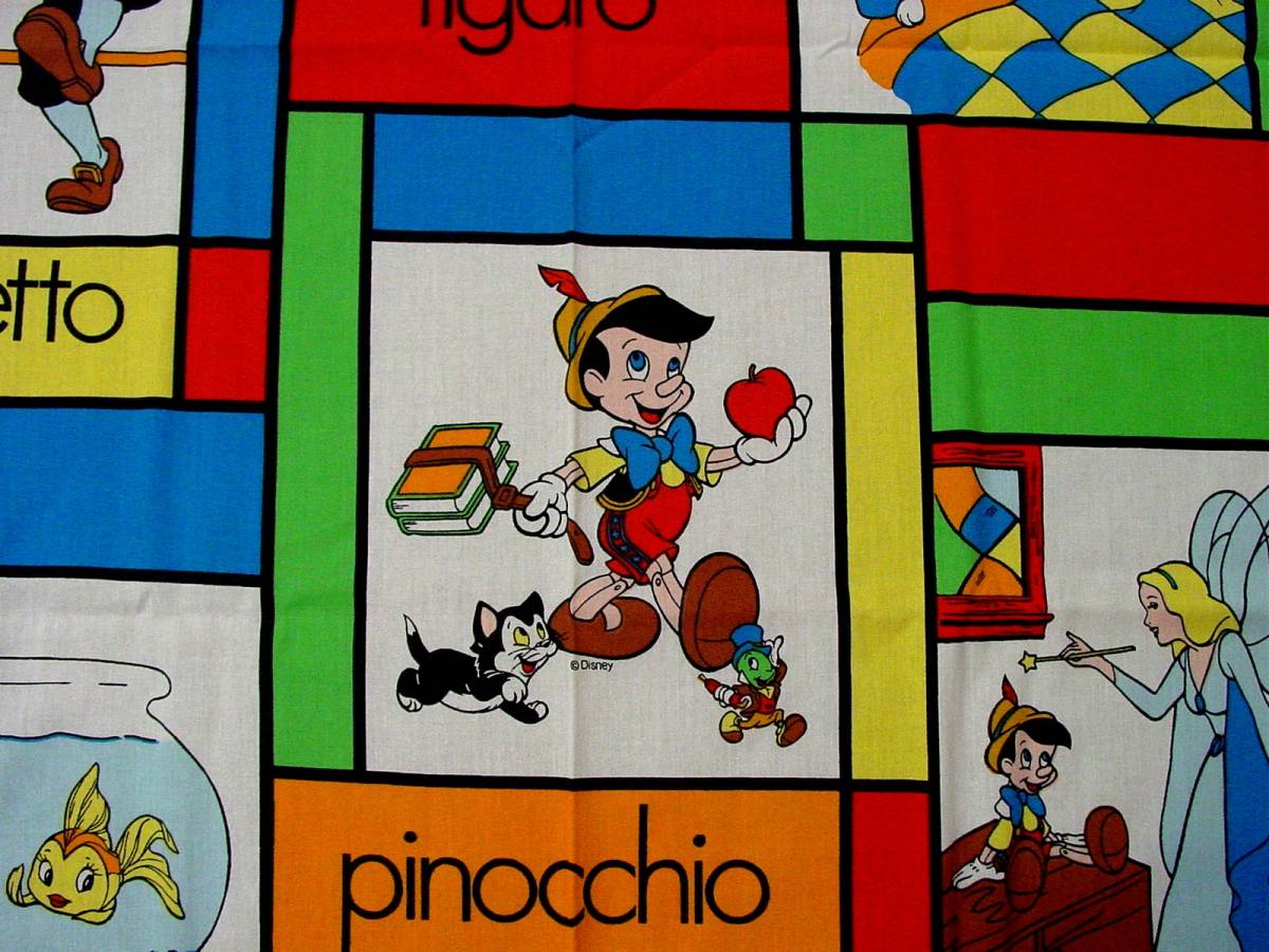 ピノキオ　定番柄　フラットシーツ　ビンテージ　新品！
