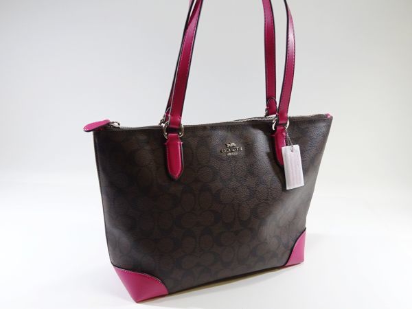 新品 未使用 17 p】 COACH コーチ トートバッグ シグネチャー ブラウン 