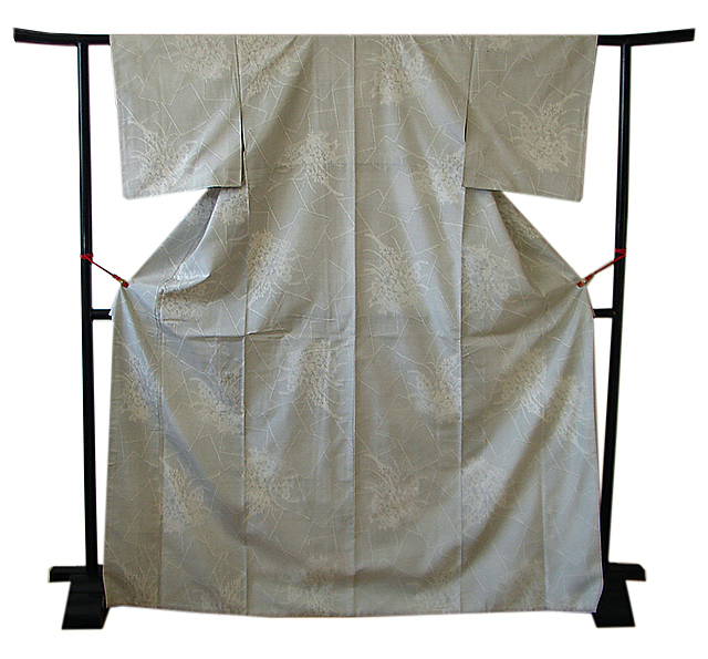 時代屋 裄63.6ｃｍ 本場白大島紬 径横絣 ７マルキ 正絹 未使用 仕付糸付 袷 148ｃｍ～154ｃｍ Ｔ922