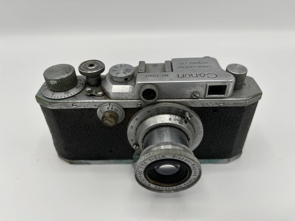 〈値下げしました〉CANONキャノン　オールドレンズ5本セット【ジャンク】 Canon/キヤノン レンジファインダー NIKKOR-Q.C 1:3.5 5cm Nippon