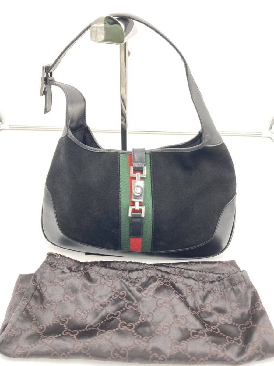 o1 グッチ　GUCCI ハンドバッグ　シェリーライン　スエード　スウェード　オールドグッチ